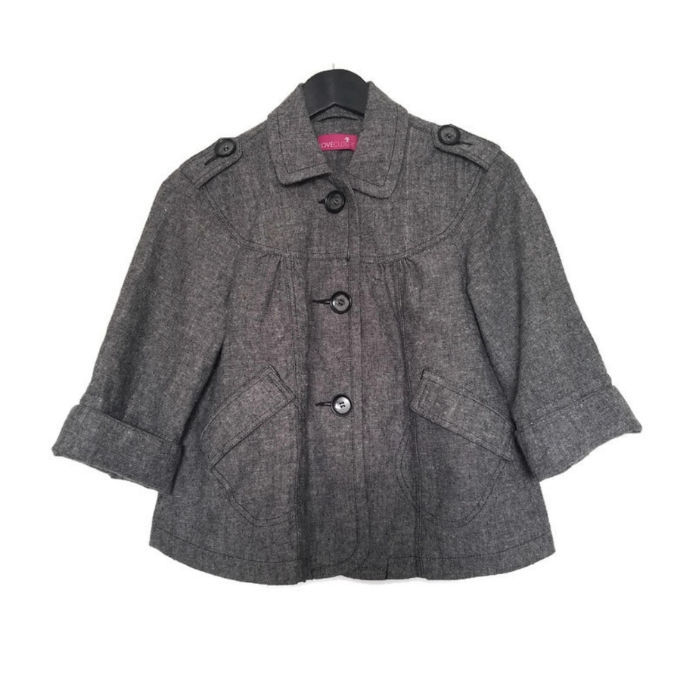 Love culture women's grey cropped jacket